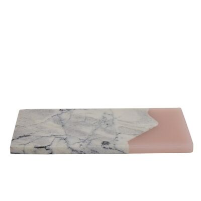 Rettangolo in tavola di marmo - BIANCO, ROSA -S