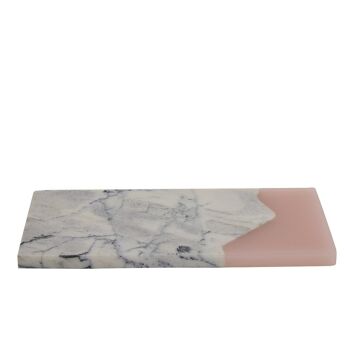 Planche de marbre rectangle - BLANC, ROSE -S