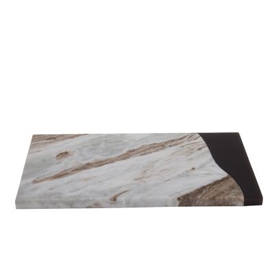 Planche de marbre rectangle - BLANC, MARRON - L