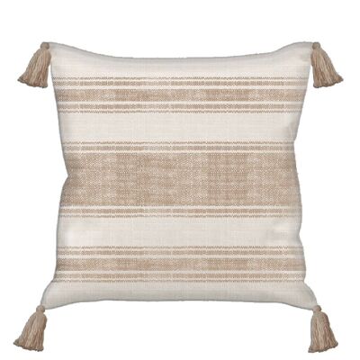 Lisboa square cushion cover in natural linen/clay blend