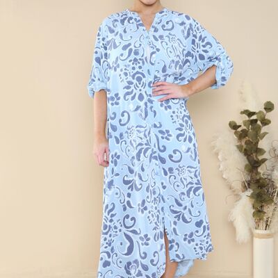 Floral roll sleeve maxi dress