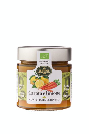 Compote sucrée bio de carottes et citron