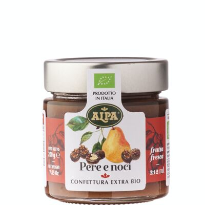 Sweet organic compote of pears and walnuts