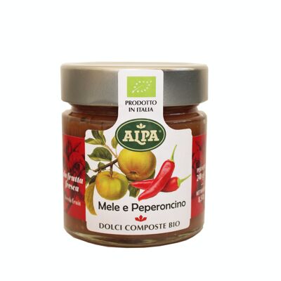 Sweet organic apple and chilli compote