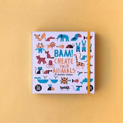Bam! Animals by Londji: Activity with wooden stamps