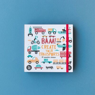 Bam! Transports by Londji: Activity with wooden stamps