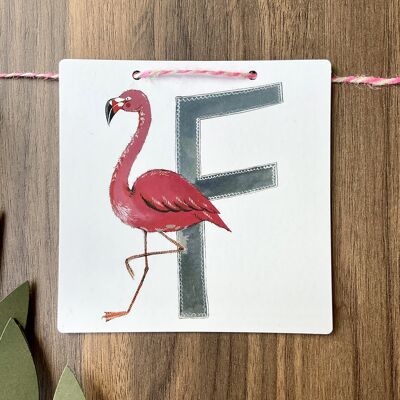 F - Flamingo Alphabet Tile