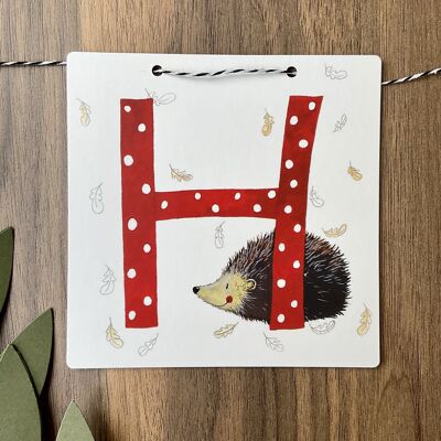 H - Hedgehog Alphabet Tile