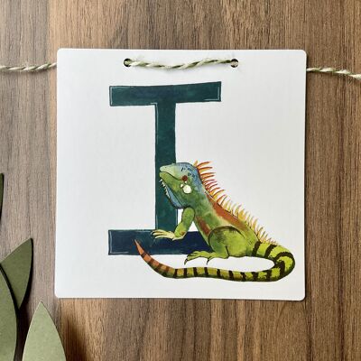 I -  Iguana Alphabet Tile