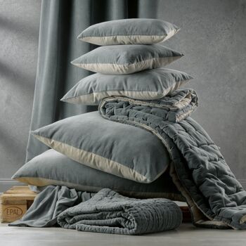 Coussin uni Elise Craie 45 x 45 - 1308218000 5