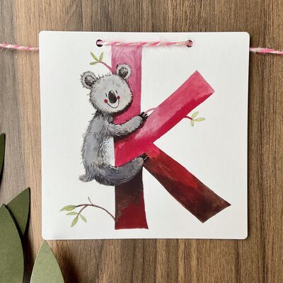 K - Koala Alphabet Tile