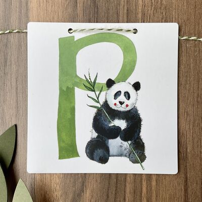 P - Panda Alphabet Tile