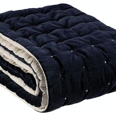 Chemin de lit uni Elise Cobalt 90 X 240 - 1308685000