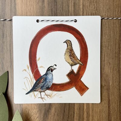 Q - Quail Alphabet Tile