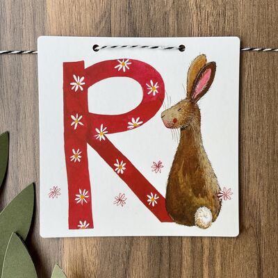 R - Rabbit Alphabet Tile