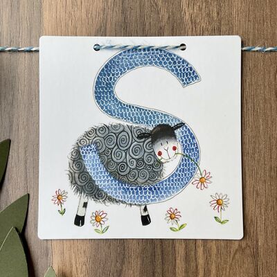 S - Sheep Alphabet Tile