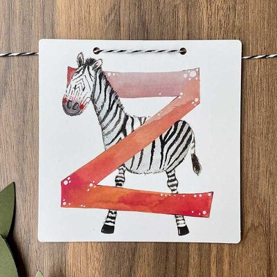 Z - Zebra Alphabet Tile