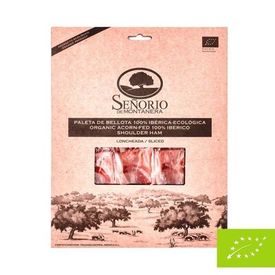 100% organic Iberian shoulder ham, black label, sliced Señorío de Montanera