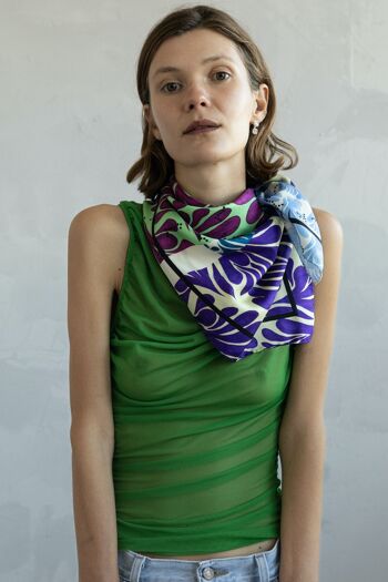 Foulard en soie lavande L 4