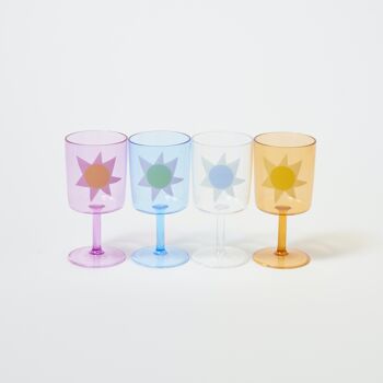 Lot de 4 verres à vin cocktail au bord de la piscine 2