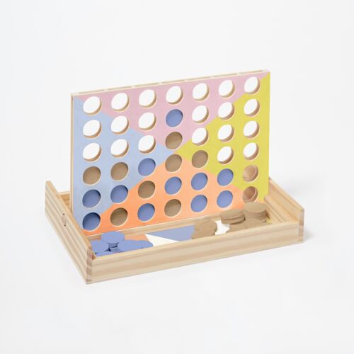 Wooden Games Travel 4 In A Row Pastel