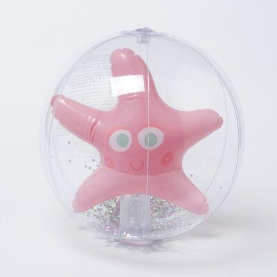 Juego de pelota de playa inflable 3D para niños rosa