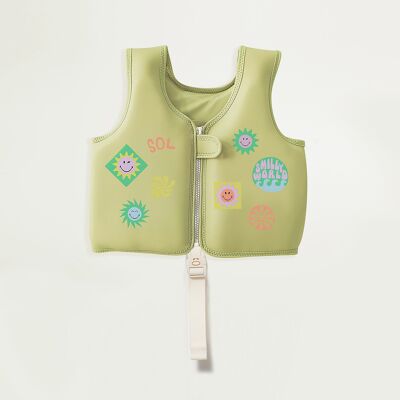 Gilet Flotteur de Bain Enfant 1-2 SMILEY Jaune