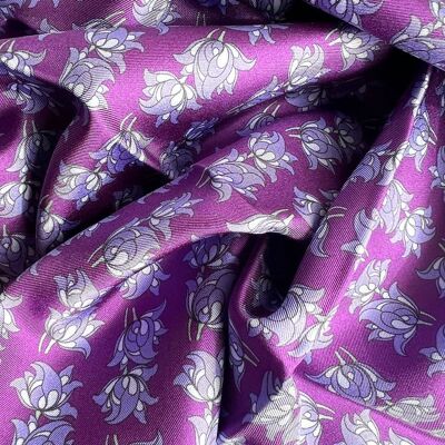 Floral Motif Silk Twill Scarf