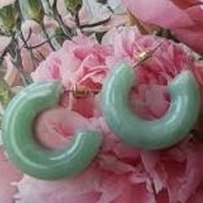 Boucles d'oreilles anneaux résine couleur