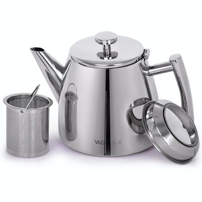 Stainless steel teapot with infuser 1L - Keeps the heat thanks to its double wall