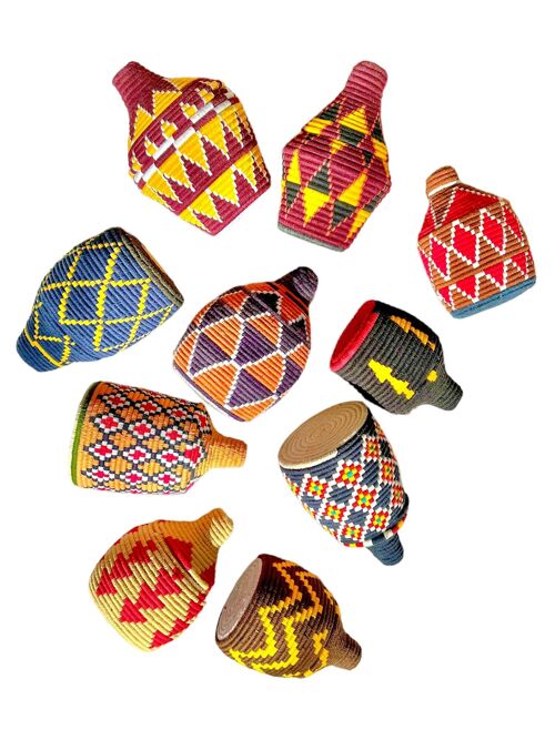 Set of 5 Berber Baskets (fixed color mix) : warm  & bright