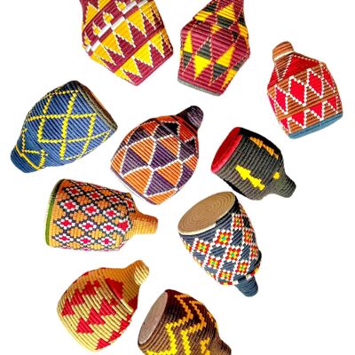 Set of 5 Berber Baskets (fixed color mix) : warm  & bright