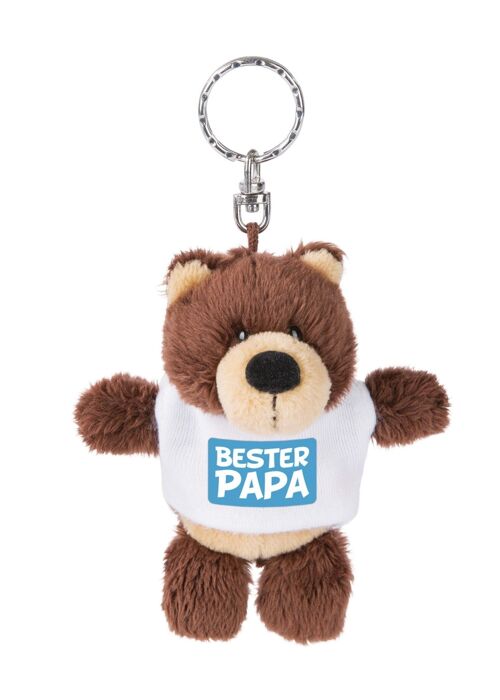 Bär Bester Papa 10cm Schlüsselanhänger m. T-shirt