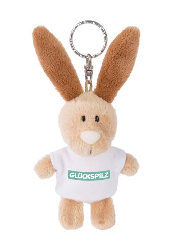 Porte-clés lapin porte-bonheur 10cm avec T-shirt 1