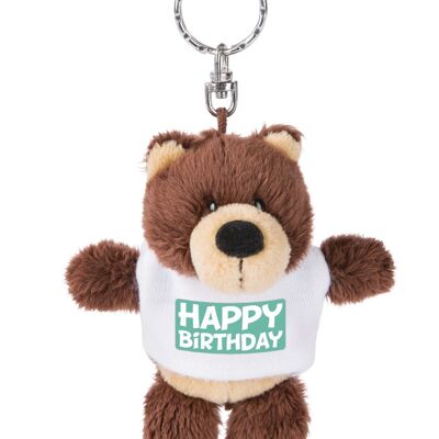 Portachiavi Orsetto Happy Birthday 10cm con T-shirt