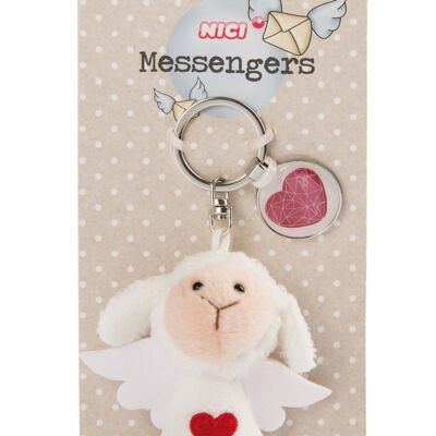 Porte-clés ange avec coeur 7cm avec pendentif "symbole coeur"