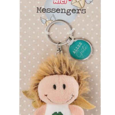 Angel with cloverleaf 7cm keychain with pendant "Everything