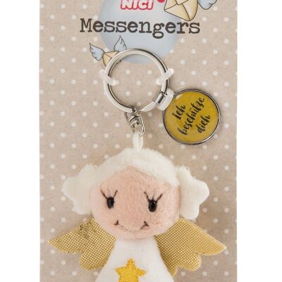 Angel with star 7cm keychain with pendant "I