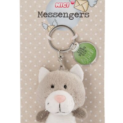 Cat 7cm keychain with pendant "I'll bring you luck