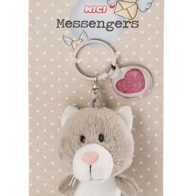 Cat 7cm keychain with pendant "heart symbol"