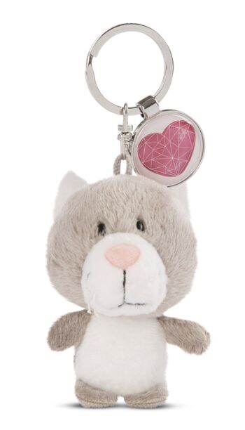 Porte-clés chat 7cm avec pendentif "symbole coeur" 2