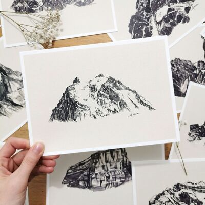 Affiche Montagne Vanoise 15x21 cm