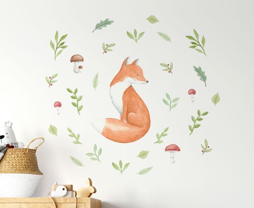 Watercolor Fox Wall Stickers