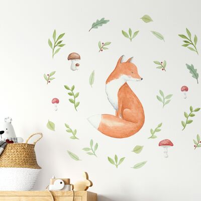 Watercolor Fox Wall Stickers