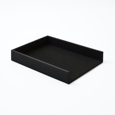 Paper Tray Atena Real Leather Black - cm 32x24,2 H.5