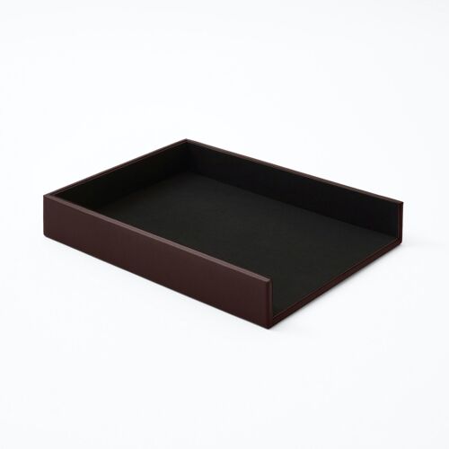 Paper Tray Atena Real Leather Dark Brown - cm 32x24,2 H.5