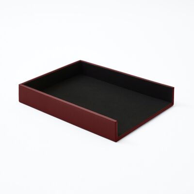 Paper Tray Atena Real Leather Burgundy Red - cm 32x24,2 H.5