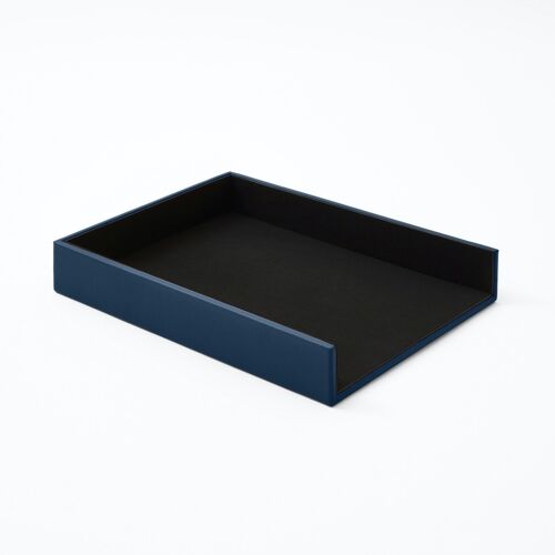 Paper Tray Atena Real Leather Blue - cm 32x24,2 H.5