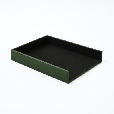 Paper Tray Atena Real Leather Green - cm 32x24,2 H.5
