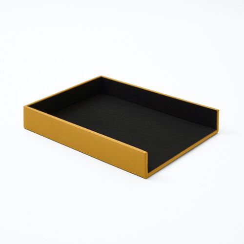 Paper Tray Atena Real Leather Yellow - cm 32x24,2 H.5